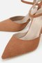 Women's tobacco Suede pointed toe ankle strap Stiletto Heel shoes - 4