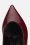 Women's Burgundy Pointed Toe Wrinkled Patent Leather Open Back Mid-Heeled Shoes - 5