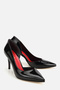 Women's Black Patent Leather Pointed Toe High Heeled Stylish Shoes - 2