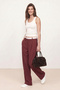 Bordo Bel Detaylı Wideleg Pantolon TWOSS26PL00227 - 3