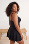 Black Strap Plus Size Dress Swimsuit Tbbss25Am00022 - 3