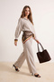 White Regular Striped Shirt Pants Bottom - Top Set Tctss26Us00060