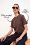 Dark Brown Brushed Soft Textured Regular Fit 100% Cotton Knitted T-Shirt Twoss26Ts00131
