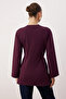 Bordo Yumuşak Kumaş Toka Detaylı Örme Tunik TCTAW26UK00000 - 4