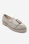 Mi̇lina Beige Suede Tasseled Genuine Leather Women's Loafer Shoes - 3