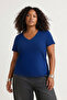 Çok Renkli 2'li Paket Basic Örme Büyük Beden T-Shirt TBBSS22TS0705 - 3