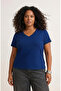 Çok Renkli 2'li Paket Basic Örme Büyük Beden T-Shirt TBBSS22TS0705 - 6