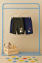 Navy Blue-Khaki 2-Piece Printed Knitted Shorts & Bermuda Shorts Tkdss26Sr00028 - 7