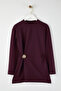 Bordo Yumuşak Kumaş Toka Detaylı Örme Tunik TCTAW26UK00000 - 5