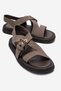 Riven Mink Suede Genuine Leather Buckle Women's Sandals