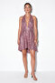 Lilac Halter Neck Sequined Backless Mini Event Party Dress Tdrss26El00058 - 2