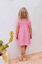 Girl's Summer Waffle Casual Dress with Pockets Dark Pink - 2