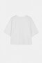 Wardrobe Essentials-Ekru Geniş Kalıp Yarasa Kol %100 Pamuk Örme Büyük Beden T-Shirt TBBSS26BF00061 - 4