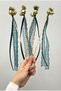 Green Stick Bridesmaid Bell with Chips, 10 Pieces with Ribbon Decoration, Henna Night Wedding Promise Bride Groom Bride after Party Bachelorette Engagement Special Day Decoration Wedding Circumcision