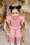 Girl's Top and Bottom Set Summer Ruffle Detailed Powder Set - 3