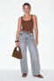 Mavi Kemer Detaylı Wide Leg Geniş Paça Jeans TDRSS26PL00039 - 3