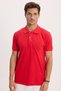 Men's Slim Fit 100% Cotton Short Sleeve Polo Collar Red T-Shirt