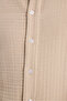 Men's Relax Fit Comfortable Cut 100% Cotton Long Sleeve Plain Muslin Fabric Draped Beige Shirt - 3