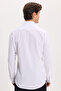 Modern Slim Fit Long Sleeve Cotton Easy-Iron Dobby Men's White Shirt - 7