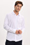 Modern Slim Fit Long Sleeve Cotton Easy-Iron Dobby Men's White Shirt