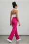 Women's Fuchsia High Waist Pleated Wide Leg Palazzo Trousers - 4