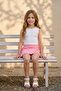 Girl's Embroidery Detailed Shorts Skirt Pink - 4