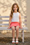 Girl's Embroidery Detailed Shorts Skirt Pomegranate - 4