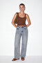 Mavi Kemer Detaylı Wide Leg Geniş Paça Jeans TDRSS26PL00039 - 2