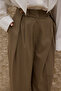 Haki Pili Detaylı Wideleg Geniş Paça Pantolon TWOSS26PL00226 - 2