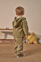 Baby Boy Top and Bottom Set 3-Piece Seasonal Hooded Printed T-Shirt Khaki - 2