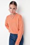 Salmon Wide Fit Soft Textured Basic Knitwear Sweater Twoaw23Kz00185 - 3