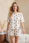 Beyaz %100 Pamuklu Galaksi Desenli Şortlu Örme Pijama Takımı THMSS25PT00070 - 3