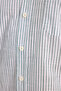 Men's Regular Fit Classic Cut Oversized Long Sleeve 100% Cotton Linen Texture Pocketed Striped Green Shirt - 5