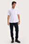 Men's Regular Fit Classic Cut Cotton Short Sleeve Dobby Pocket White Shirt - 2