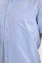 Men's Regular Fit Classic Cut Cotton Short Sleeve Dobby Blue Shirt - 4