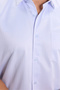Men's Regular Fit Classic Cut Cotton Short Sleeve Dobby Blue Shirt - 5