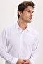 Modern Slim Fit Long Sleeve Cotton Easy-Iron Dobby Men's White Shirt - 5