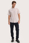 Men's Regular Fit Classic Cut Oversized 100% Cotton Linen Texture Single Pocketed Striped Short Sleeve Beige Shirt - 2