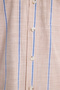 Men's Regular Fit Classic Cut Oversized 100% Cotton Linen Texture Single Pocketed Striped Short Sleeve Beige Shirt - 5