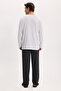 Men's Standard Fit Relaxed Cut Long Sleeve Cotton Gray Black Pajama Set - 6