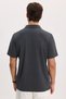 Men's Slim Fit Slim Cut Cotton Short Sleeve Striped Anthracite Polo V-Neck T-Shirt - 7
