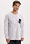 Men's Standard Fit Relaxed Cut Long Sleeve Cotton Gray Black Pajama Set - 2