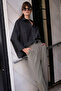 Siyah Geniş Manşetli Oversize Dokuma Gömlek TWOAW26GO00130 - 5