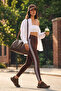 Brown Striped Full-Length Knit Sports Tights THMSS26TY00002 - 2