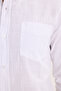 Men's Slim Fit Long Sleeve 100% Cotton Linen Effect Buttoned Collar Comfortable White Shirt - 6