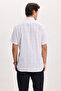 Men's regular fit classic cut 100% Cotton short sleeve Checked Linen Pocketed effect shirt - 8