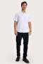 Men's Regular Fit Classic Cut Cotton Short Sleeve Dobby White Shirt - 2