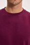 Men's Regular Fit Comfortable Cut Extra Soft Modal Fabric Crew Neck Short Sleeve Claret Red T-Shirt - 6