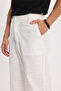 Men's relaxed fit comfortable cut 100% cotton wide leg linen fabric double pocket white trousers - 2