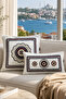 Crocheted Ethnic Decorative Cushion Cover Set on Premium Fabric (43X43 - 50X30 cm) - 3